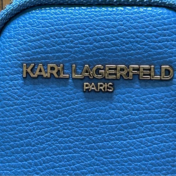 Karl Lagerfeld Blue Pebbled Faux Leather Zip Wallet Coin Purse - Picture 7 of 8